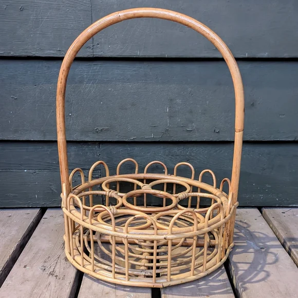 Natural Rattan Basket with Handle - Picture 1 of 4